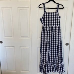 J Crew Gingham Print Maxi Dress